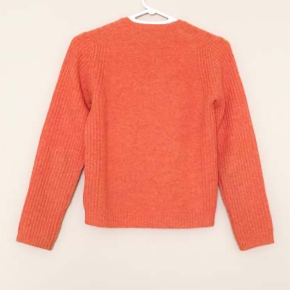 TEN YARDS Retro V-Neck Orange Sweater - Picture 11 of 12